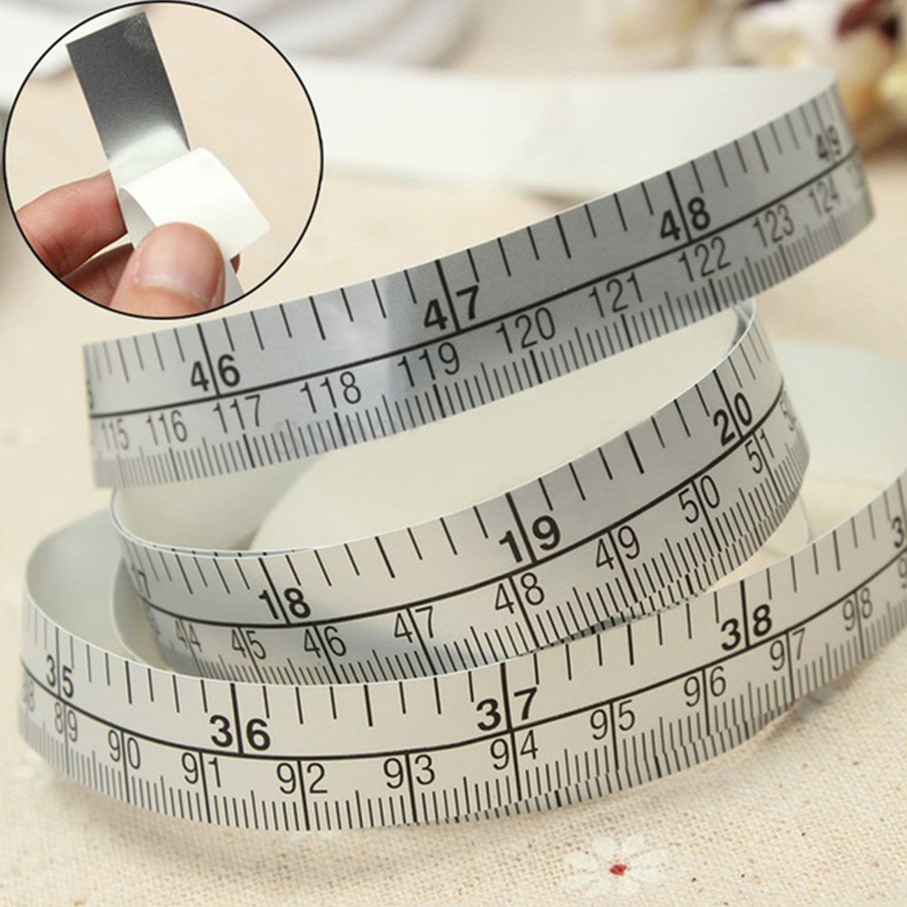 Sewing Tools Home 150cm Self Adhesive Measure Tape PVC Backed Silver