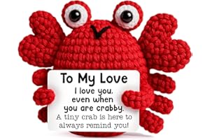GiftMark Gifts for Anniversary Women Men Her Him to My Love Gift for Wedding Birthday Boyfriend Girlfriend Emotional Positive Crochet Crab Animal Mini Handmade Present for Couple Wife Husband