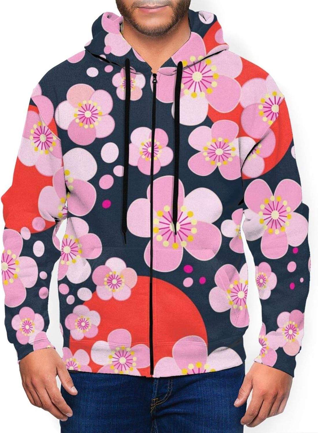 Men's Hoodies Sweater Japanese Cherry Blossoms Hoodie 3D Printed Jacket