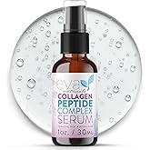 Eva Naturals Multi Peptide Face Serum – Anti Aging Collagen Peptides for Plump & Firm Skin Elasticity, Wrinkle & Fine Line Renewal, Fragrance Free Firming Facial Skincare - 1 oz