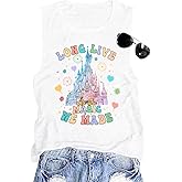 Magical Castle Tank Top Women: Magic Kingdom Shirts Cute Graphic Holiday Vest Summer Vacation Sleeveless Shirt
