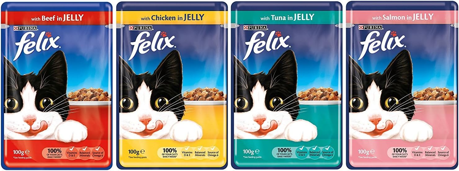 Felix Mixed Selection Cat Food, Jelly 8, 120 x 100 G, Beef, Chicken, Tuna, Salmon, 100 g (Pack of 120) - Image 5