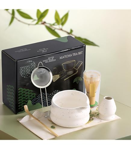 Coffret Matcha Complet 6 Pièces BBWELL – Bol Céramique, Fouet Bambou, Tamis, Cuillère, Spatule & Support – Idéal Cadeau Vert Clair Bol à Matcha Bambou Coffret Matcha Complet 6 Pièces BBWELL – Bol Céramique, Fouet Bambou, Tamis, Cuillère, Spatule & Support – Idéal Cadeau Vert Clair Bol à Matcha Bambou