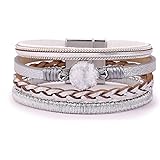 StyleBREAKER Wickelarmband Damen - Mit Lebensbaum Anhänger & Magnetverschluss