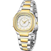 Women's Watches Fashion Square Dial Stainless Steel Waterproof Date Diamond Ladies Dress Wristwatches
