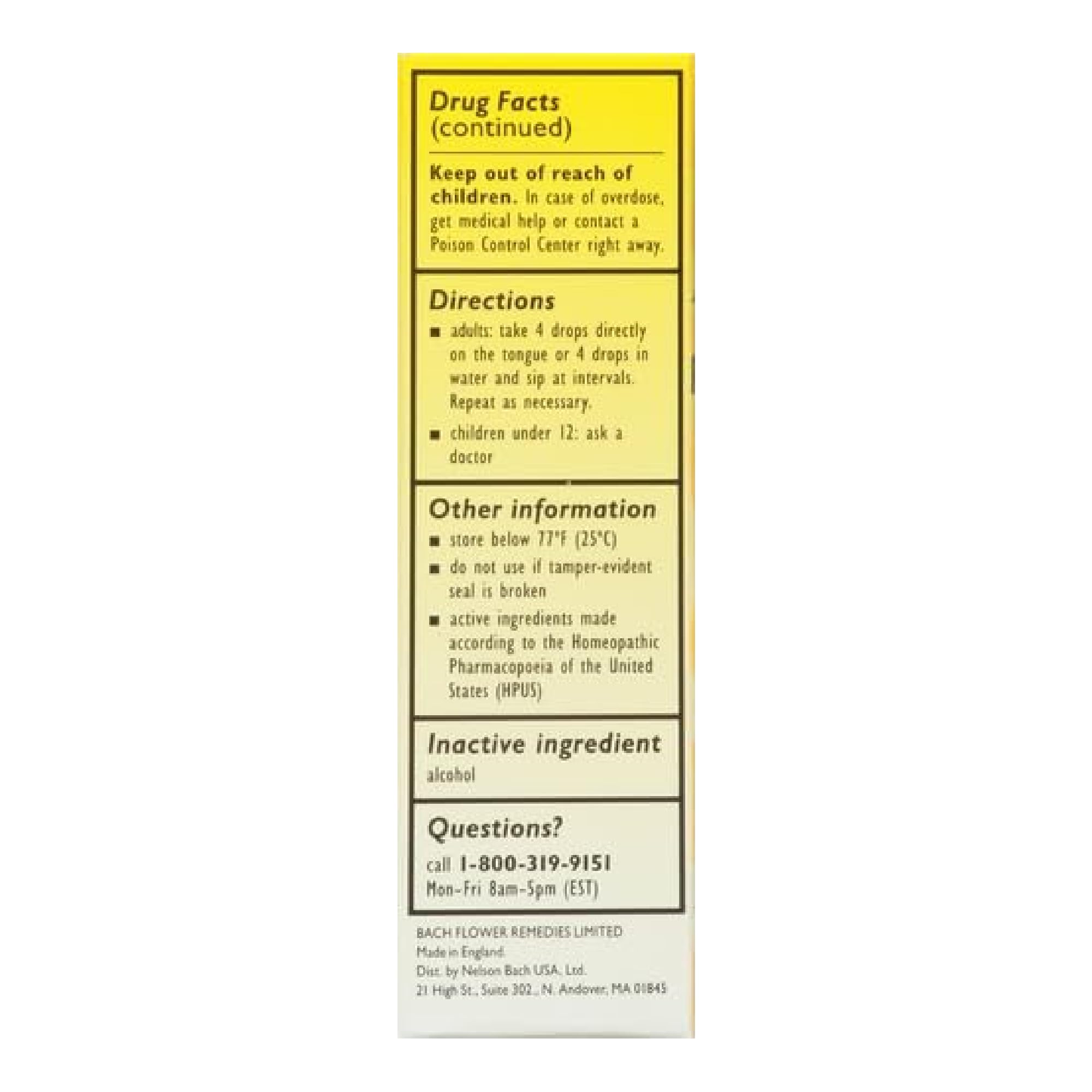 Bach RESCUE REMEDY Dropper 20mL, Natural Stress Relief, Homeopathic Flower Essence, Vegan, Gluten & Sugar-Free, Non-Habit Forming
