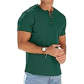 Sailwind Mens Muscle Henley Shirts Lightweight Workout T-Shirt Gym Tee Athletic Short Sleeve with Button