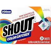 Shout Color Catcher, Dye-Trapping Sheets, 24 Sheets | Allows Mixed Whites &amp; Colors in Load, Prevents Color Bleeding &amp; Fading, Keeps Clothes Bright, Works in All Water Temperatures