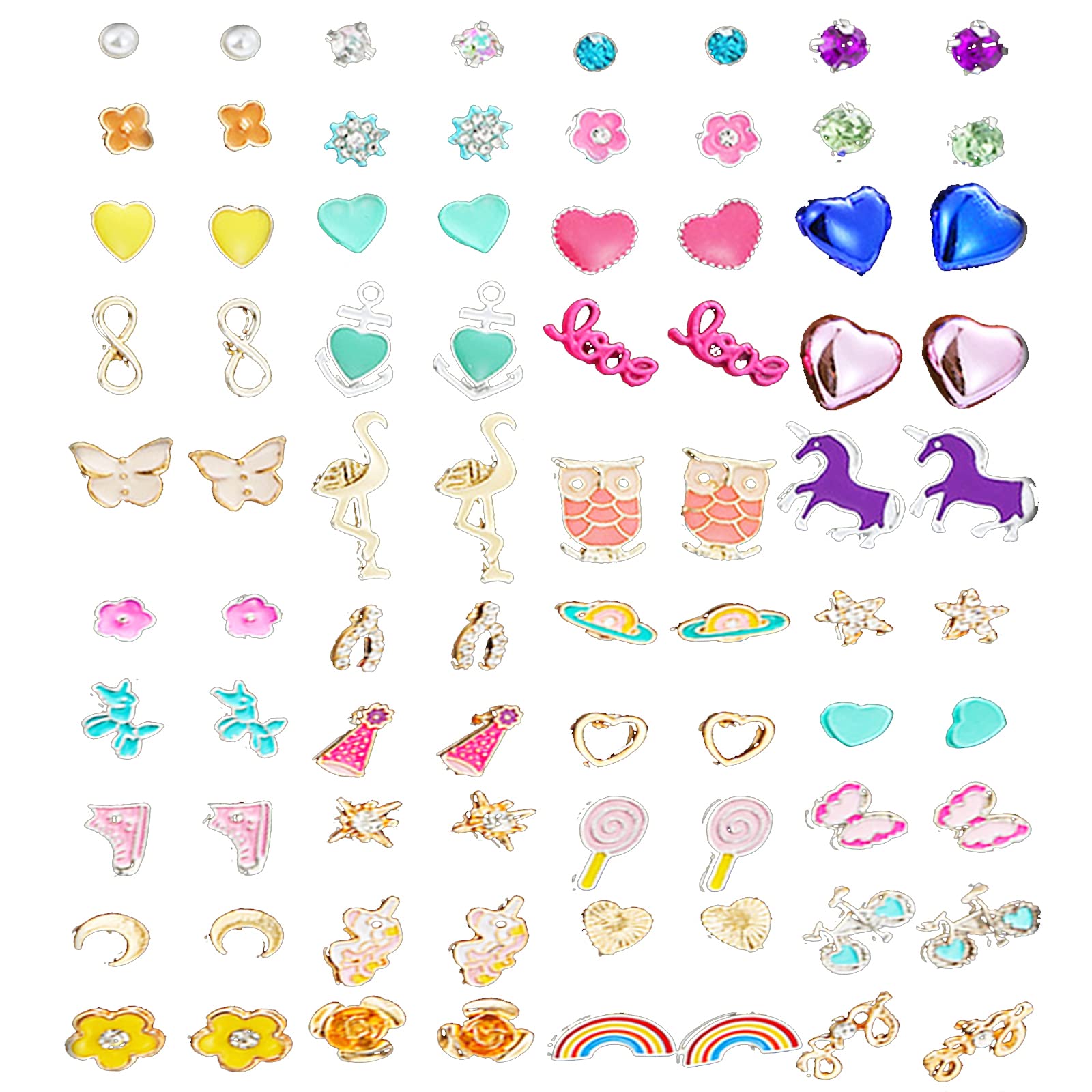 Cute animal stud earrings, colourful earrings, for decoration of stud earrings, wear matching accessories, Alloy, stainless steel