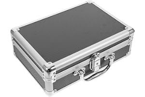 ARTIBETTER Aluminum Alloy Portable Toolbox with Lock, Small Hard Case Storage Box with Egg-crate and Flat Foam,