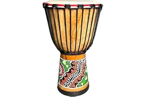 GENERIC RUOSWTE 8-inch Djembe Drum，Djembe，Percussion Music Bongo, West African Style（ Log painting）