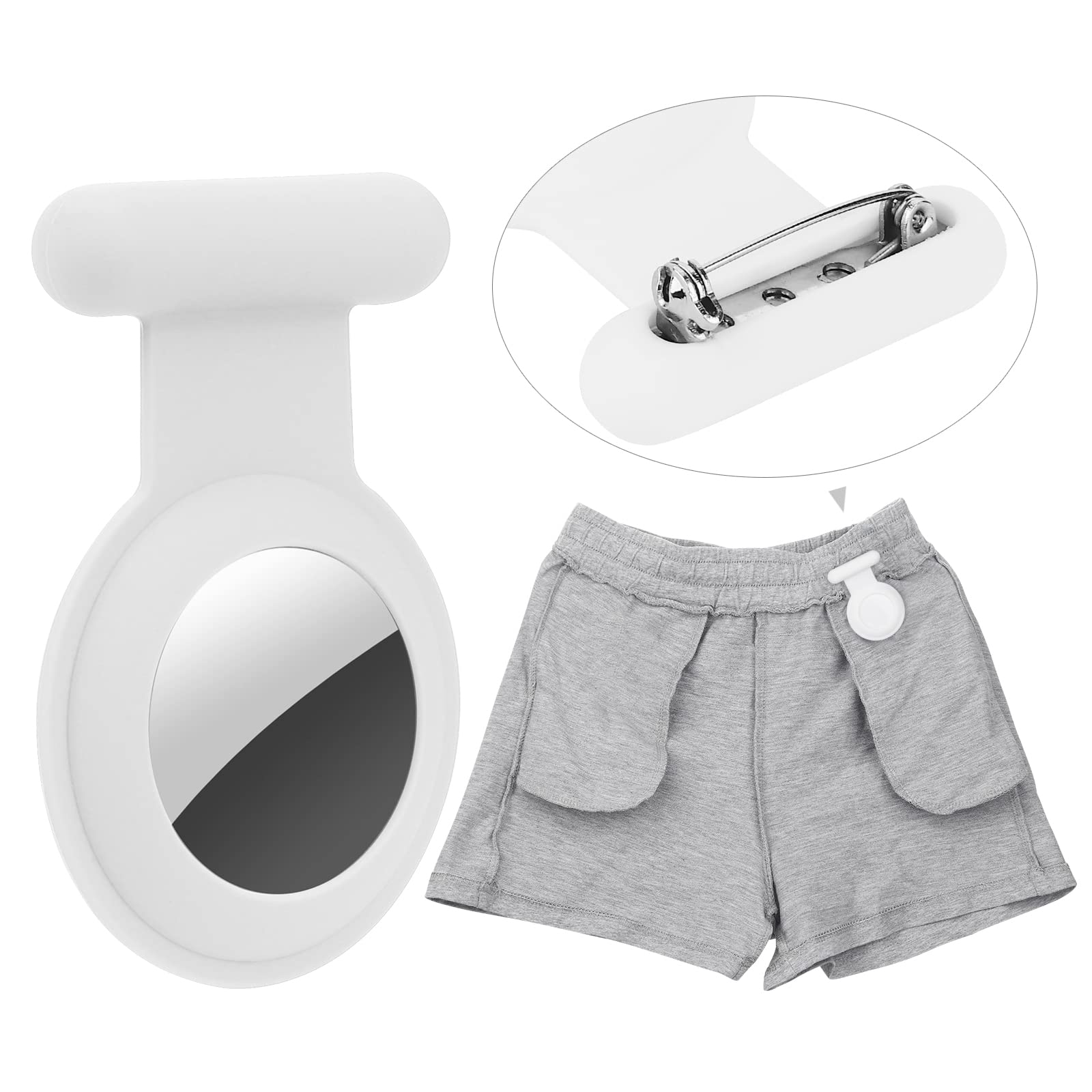 Air-Tag Case Hidden for Apple Air-Tags,Silicone Case for Kids Elderly Clothing,Can be well hidden (White)