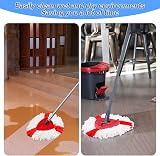 UNU 6 Pack Mop Head Replacement for Vileda Triangle Swivel Mops Red view 6