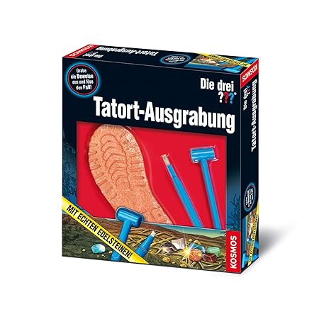 KOSMOS Die drei ??? Tatort-Ausgrabung. Grabe die Beweise aus und löse den Fall! Spannendes Ausgrabungsset für Kinder, Detekti