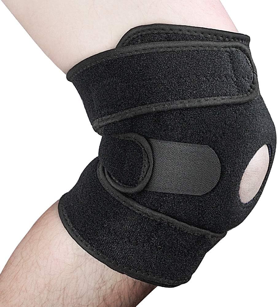 Knee Brace Support,Open Patella Brace for Arthritis, Joint Pain Relief, Injury Recovery with Adjustable Strapping & Breathable Neoprene Relieves ACL, LCL, MCL, Meniscus Tear, Tendonitis Pain