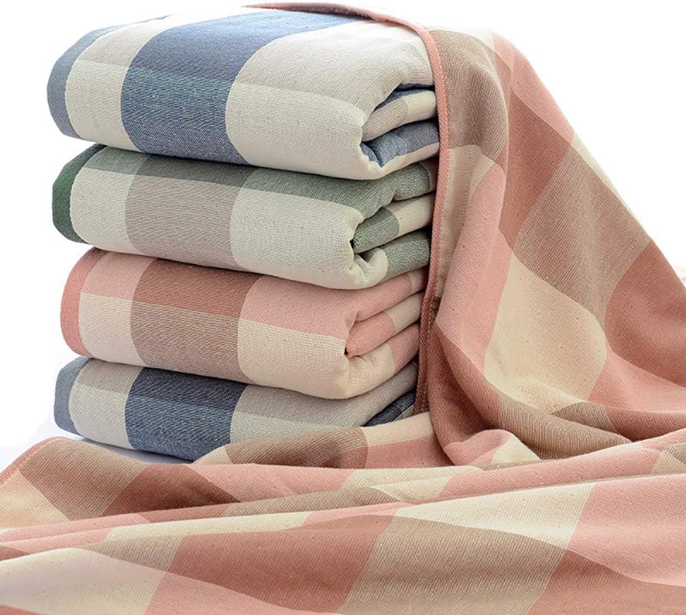 Plaid Cotton Gauze Bath Towel, Comfortable To Feel, Fresh