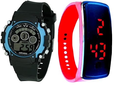Pappi Boss Sports Digital LED Multicolour Unisex and Kids Watch