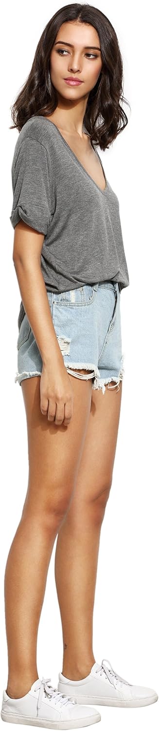 SheIn Women's Summer Short Sleeve Loose Casual Tee T-Shirt at  Women’s Clothing store