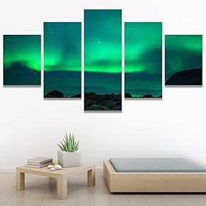 SIGNWIN 5 Panel Canvas Wall Art Astronomy &...