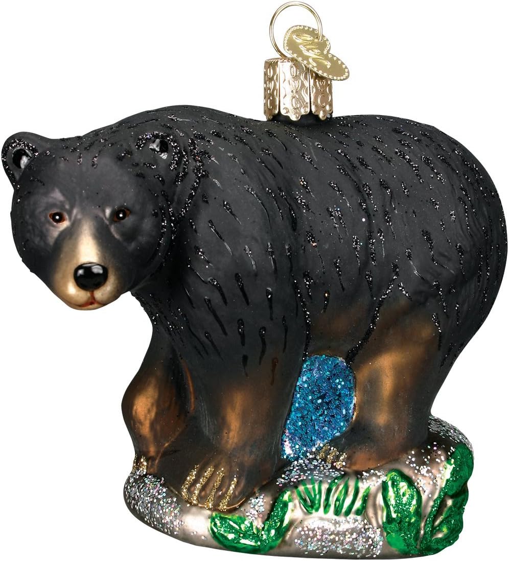 Ornaments - Old World Christmas Ornaments: Wildlife Animals Glass Blown Ornaments for Christmas Tree, Black Bear
