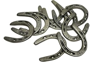 Cast Iron Set of 20 Horseshoes by Carver's Olde Iron for Decoration and Crafts, Pony Size, 3 1/2" T x 3" W