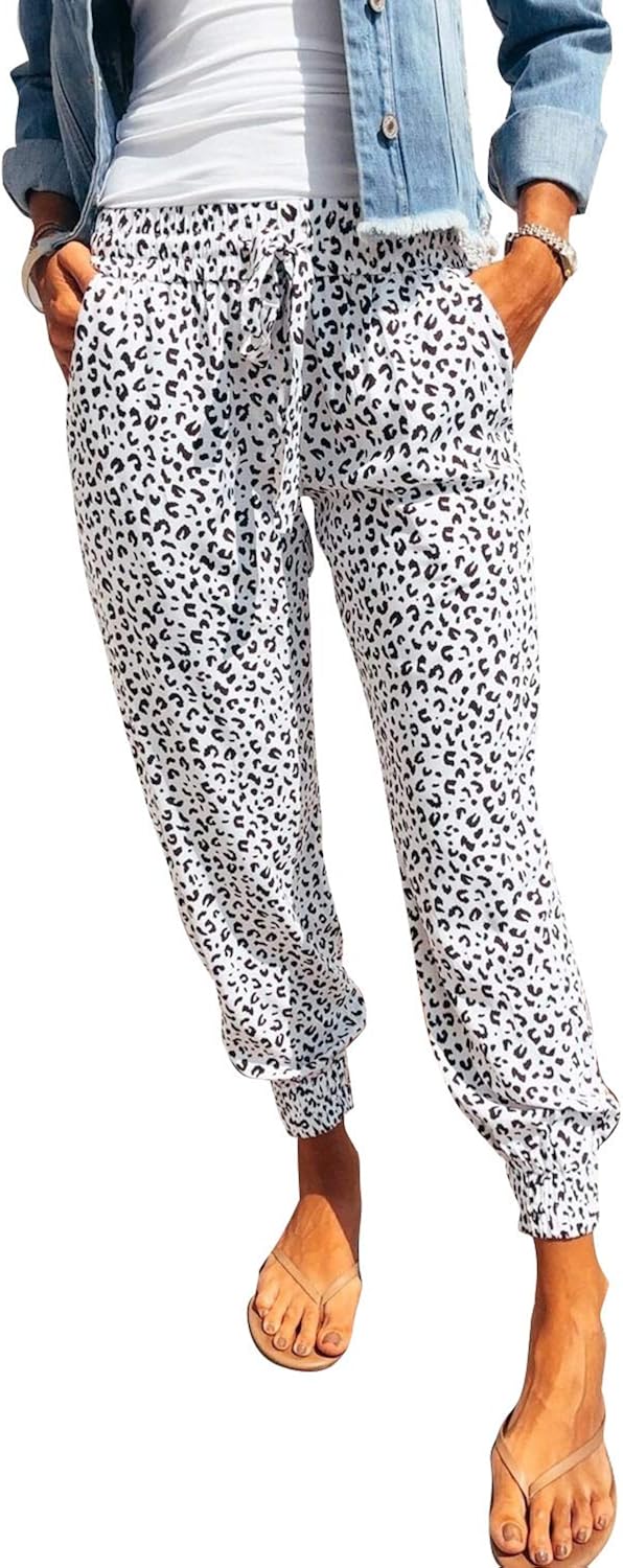 Shawhuwa Womens Pants Jogger Sweatpants Casual Loose Drawstring Waist Jogging Pants with Pockets: Clothing