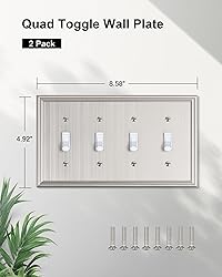 TREEWELL 2-Pack Quad Toggle Light Switch Cover