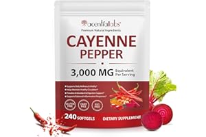 FLASTURE Cayenne Pepper Softgels Supplement with Beetroot, Hawthorn, Grape Seed, and Turmeric – Enriched with Vitamins D3 + K2 & E – Supports Circulation, Leg Vein, and Heart Wellness – 240 Softgels
