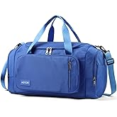 HOTOR Gym Bags for Men & Women - Spacious Duffle Bag with Shoe Compartment & Wet Pocket, Carry On Weekender Bag Portable Sports Duffel Bag for Workout, Fitness, Travel, Blue, 20.5" x 11.0" x 10.6"