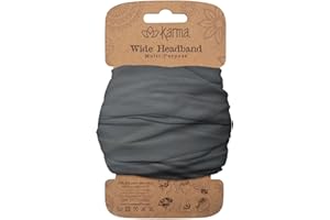 Karma Gray Headband for Women - Wide - Fabric Headband and Stretchy Hair Scarf - Gray
