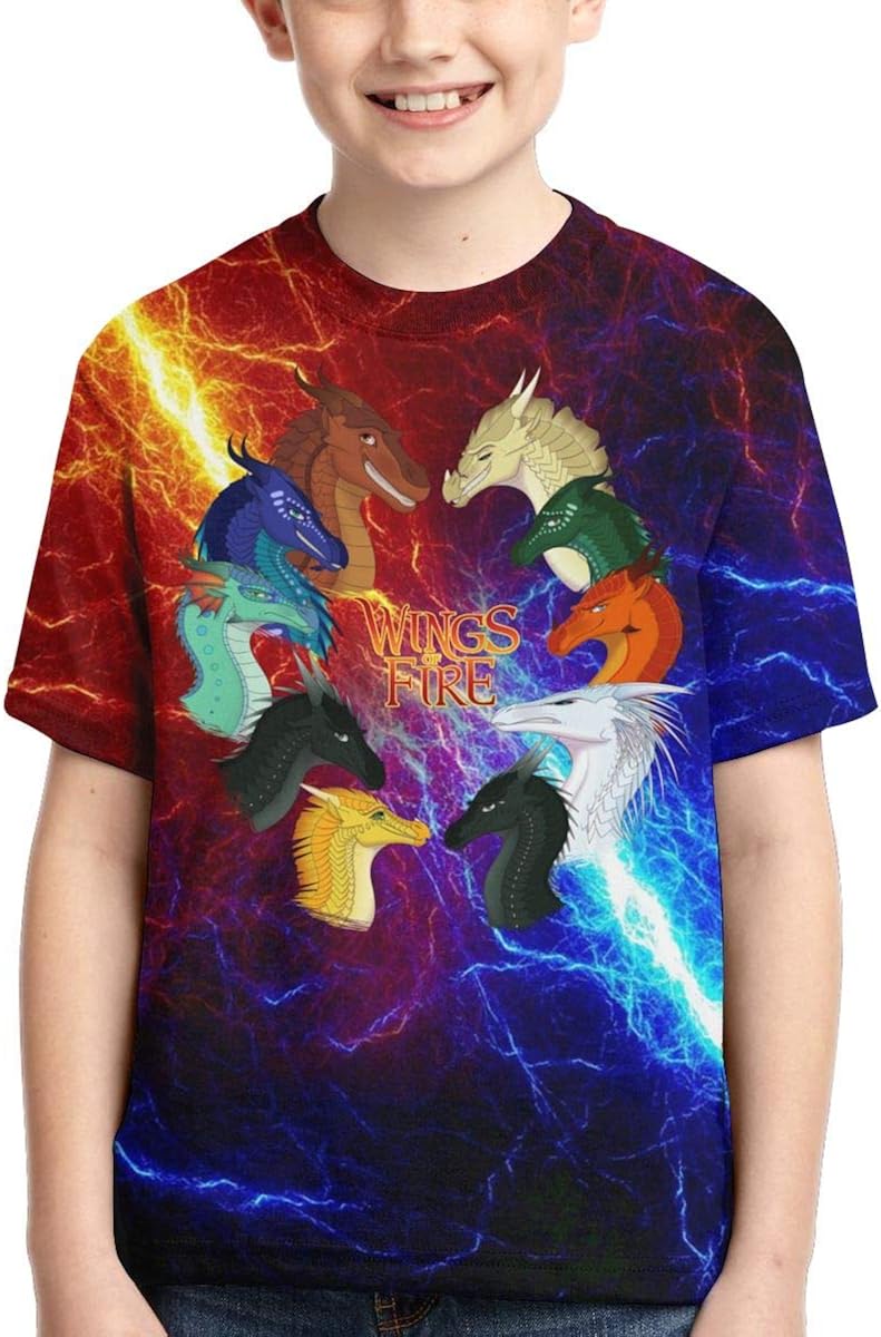 JiHuBoom Wings of Fire T Shirt Boys, Kids Girls Short