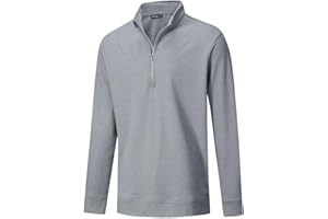 TRUSMOL Quarter Zip Pullover Men Performance Moisture Wicking Heather Golf Pullover Sports 1/4 Zip Pullover Mens Sweatshirt