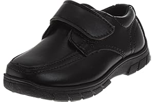 French Toast Boys Shoes - Kids Oxford School Uniform Loafer Church Dress Shoes Slip-On Faux-Leather (Toddler-Big Kid) (Black)