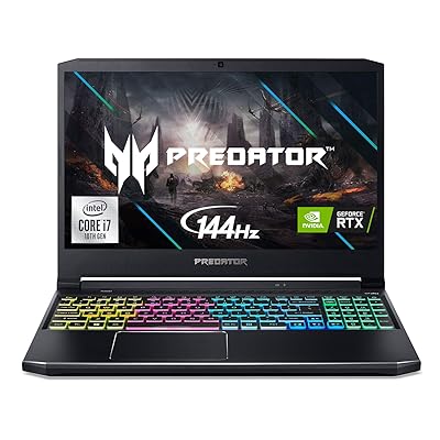 Acer Predator Helios 300 Gaming Laptop, Intel i7-10750H, NVIDIA GeForce RTX 2060 6GB, 15.6" Full HD 144Hz 3ms IPS Display, 16GB Dual-Channel DDR4, 512GB NVMe SSD, Wi-Fi 6, RGB Keyboard, PH315-53-72XD