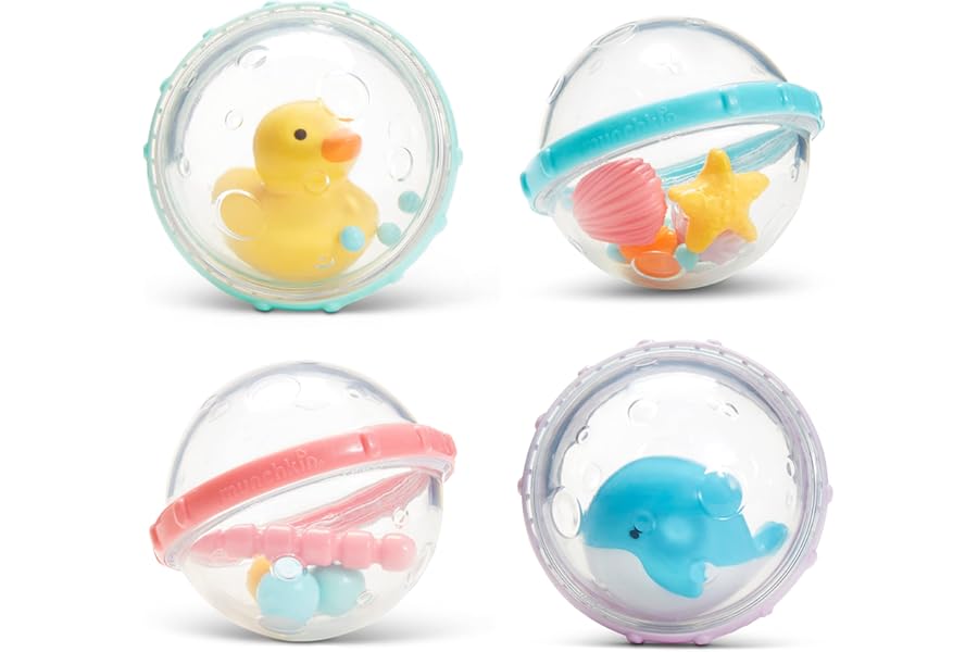 Munchkin Float & Play Bubbles — Baby and Toddler Bath Toy (4-Pack)