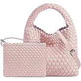 JINMANXUE Small Woven Bag for Women Cute Hobo Tote Handbag Mini Clutch Purse Vegan Leather Crossbody Shoulder Handmade Bags