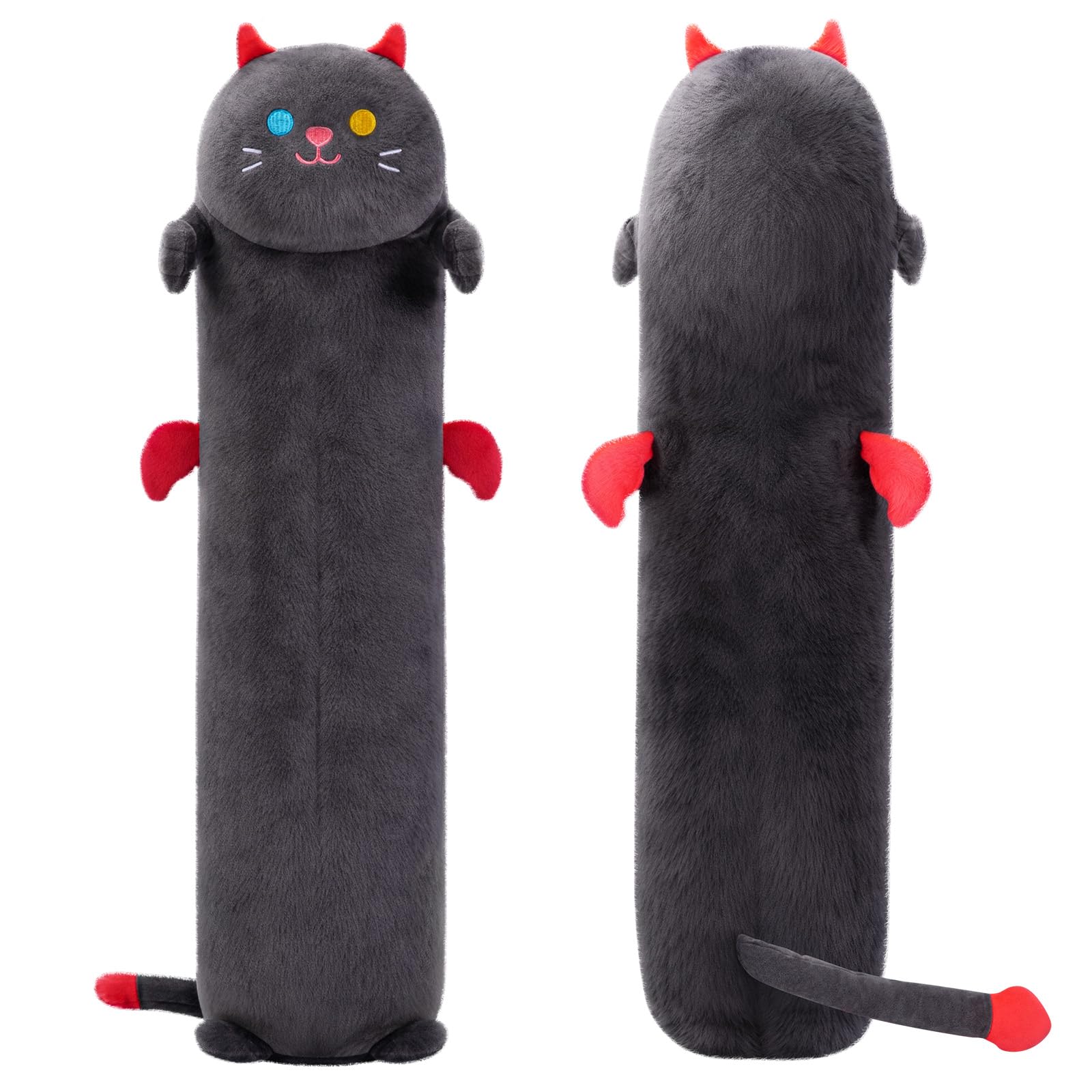 Photo 1 of Mewaii Long Cat Plush 5 Sizes, 120% Extra Filling Giant Plushness Kids Body Pillow, Kawaii Cute Black Cat Stuffed Animals Plushies, Big Long Body Pillow Cat Plush Gift for Girls 28”