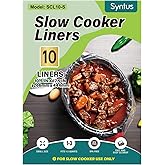Syntus Slow Cooker Liners, 10 Count Cooking Bags Small Size Disposable Pot Liners Plastic Bags, Fit 1QT to 3QT for Slow Cooker Cooking Trays, 10.5"x 17.5", 10 Liners