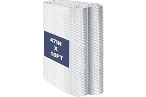 DGSL Double Reflective Bubble Foil Insulation Foam, 47IN X 10FT Aluminum Foil Thermal Insulation Radiant Barrier for Windows, Garage Door, RV, Roof