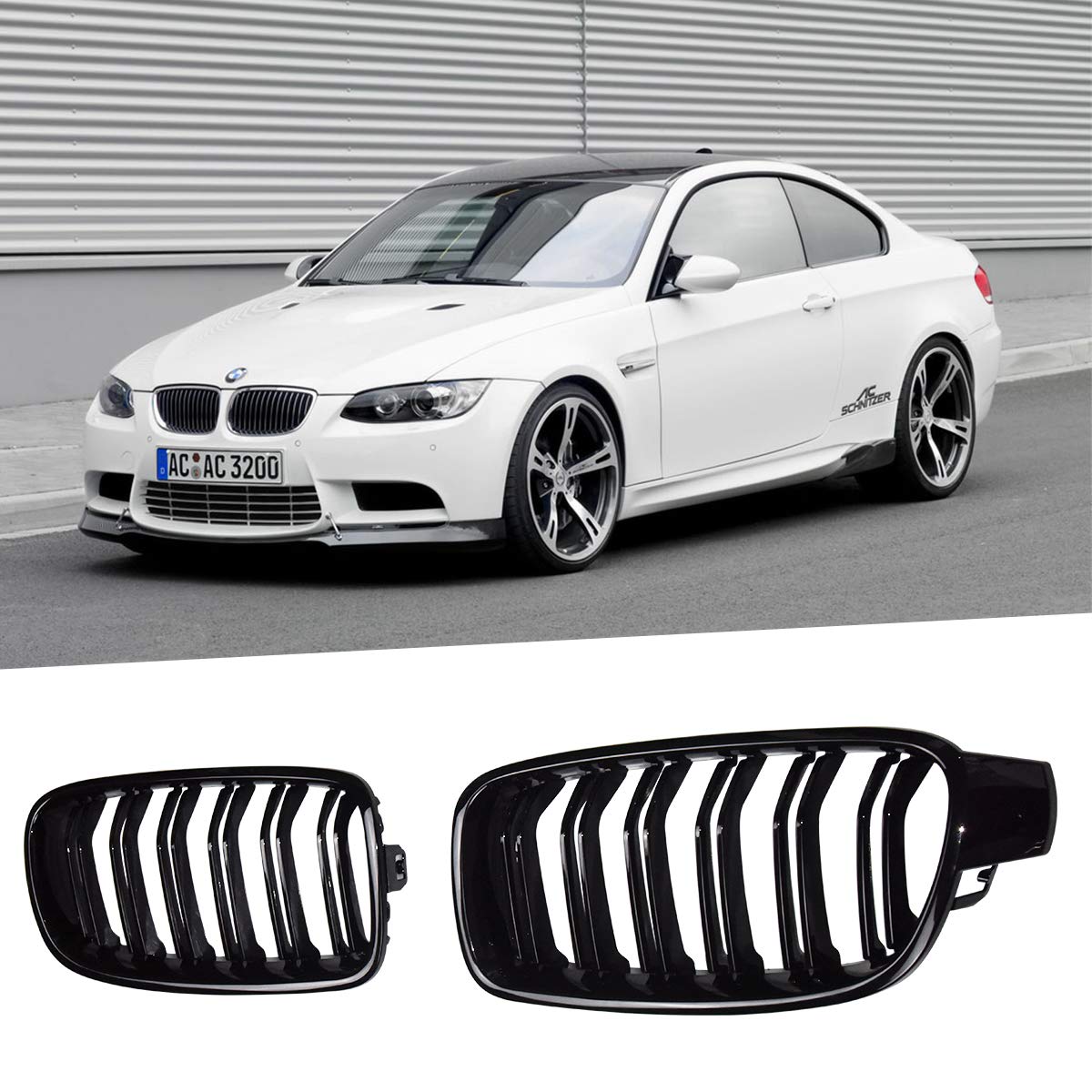F30 kidney grill, OBDATOR ABS Replacement Car Front Grilles Gloss Black for F30 F31 F35 2012-2017 3 Series 318i 320i 325i 328i 330i Black Gloss Grilles