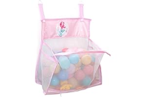 Gealaek Bath Toy Organizer Storage for Kids Mesh Bath Toy Holder with Large Capacity Multiple Hanging Options & Bottom Zipper for Easy Access ( Pink Mermaid)