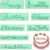 8pcs Happy Birthday Cookie Stamps Custom 3D Plastic Happy Birthday Fondant for Cake Birthdays Embosser Stamp Cake Fondant Stamp for Fondants Cupcake Decorating DIY