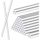 Zopeal 30 Pcs 12" Clear Acrylic Dowel Rod for Craft, 0.25'' / 6mm Diameter | Round Stick for Plant Stake, Photo Booth Prop, Clear Plastic Strips for Cake Topper, DIY Craft for Floral, Handwork Supply