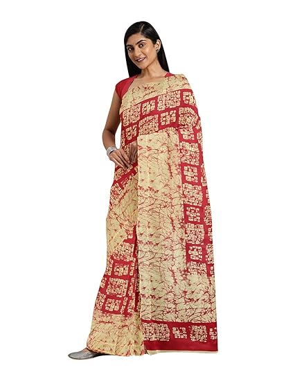 Mangalagiri Cotton Saree With Un-stitched Blouse Piece - Powerloom Made Everyday Traditional Sari for Women - by ART Retail