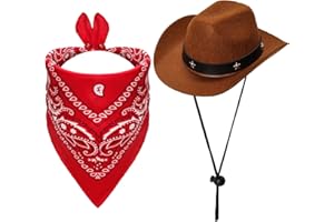 Fumwase Pet Cowboy Costume Halloween Costumes for Dogs Cat Puppy Hats with Bandana Scarf Cowboy Costume Accessories Dog Cat f