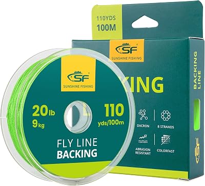 SF Braided Fly Line Backing 20lb 100m Green for Trout Fishing