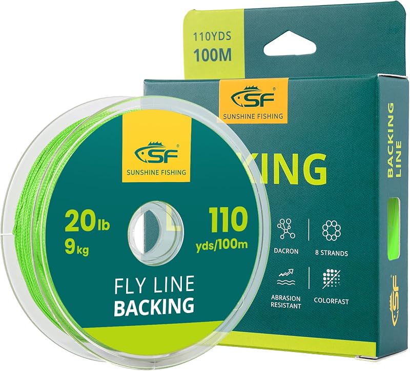 SF Braided Fly Line Backing 20lb 100m Green for Trout Fishing