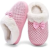 WateLves Girls Slippers Memory Foam Toddler Kids Comfort Wool-Like Plush Fleece Lined House Shoes for Indoor & Outdoor