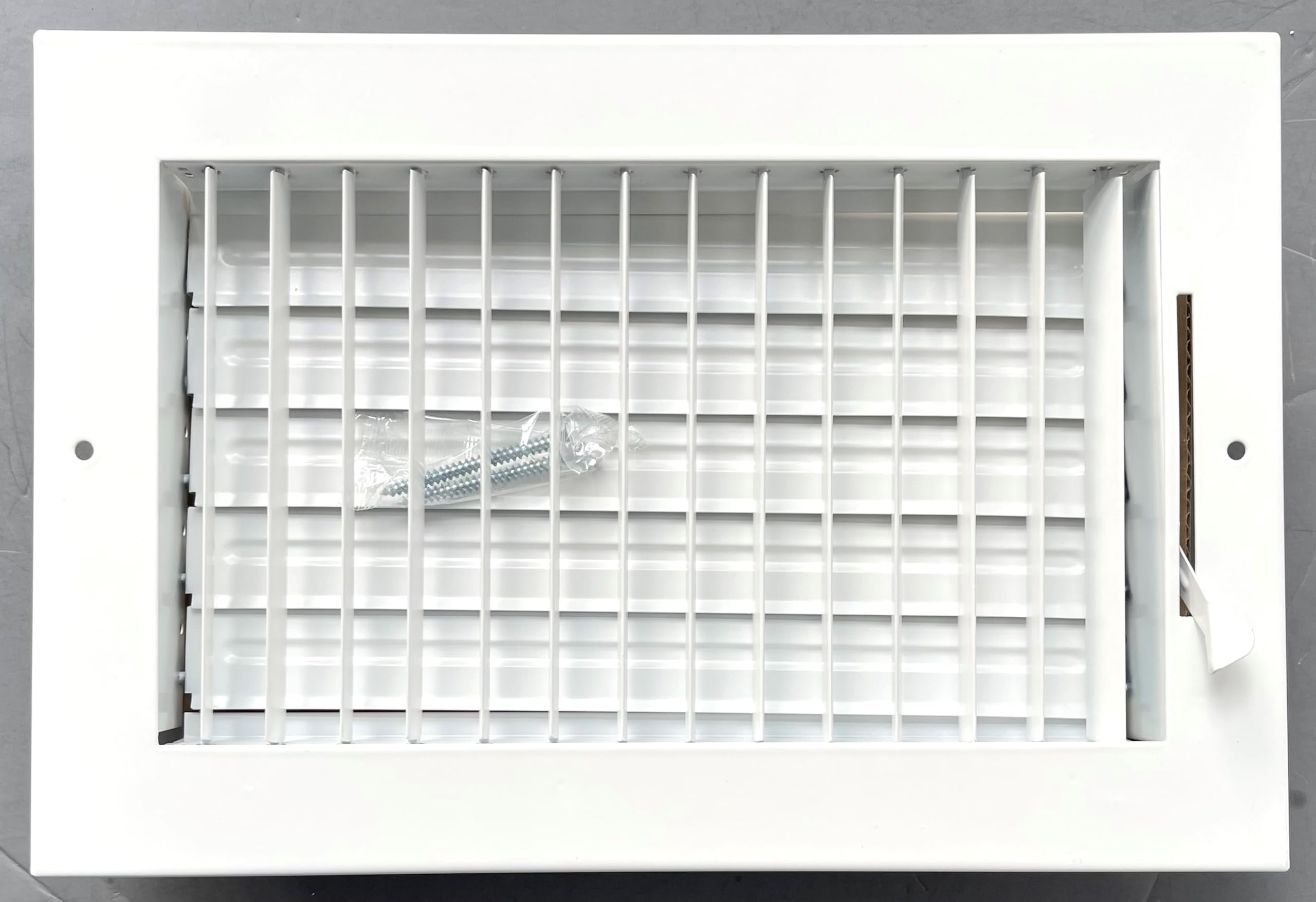 Photo 1 of 10" x 6" (Inside) Adjustable Blade Sidewall Ceiling Register Vent Cover Diffuser Heavy Duty Stamped Steel (Outside Dimension 11.9" x 8")