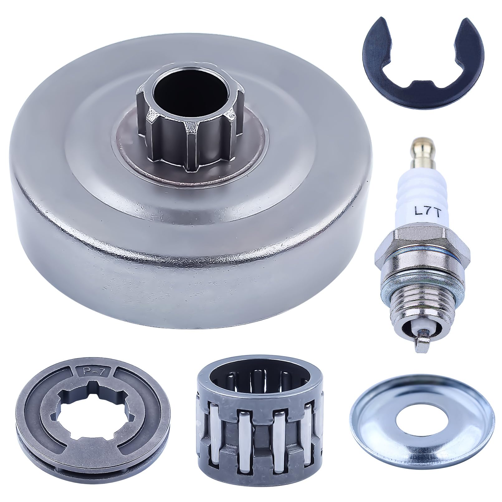 Adefol 3/8" 7T Chain Drive Clutch Drum Rim Sprocket Needle Bearing for Stihl 017 018 MS170 MS180 MS 180 170 Chainsaw